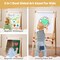 Natural Pine Wood Kids Art Easel 3 In 1 Magnetic Whiteboard Chalkboard Adjustable Height Foldable With Accessories Set For Kids 3–14